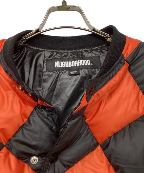NEIGHBORHOOD（ネイバーフッド）NEIGHBORHOOD (ネイバーフッド) CHECKER DOWN JACKET ブラック×オレンジ サイズ:Mの古着・服飾アイテム