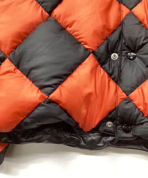 NEIGHBORHOOD（ネイバーフッド）NEIGHBORHOOD (ネイバーフッド) CHECKER DOWN JACKET ブラック×オレンジ サイズ:Mの古着・服飾アイテム