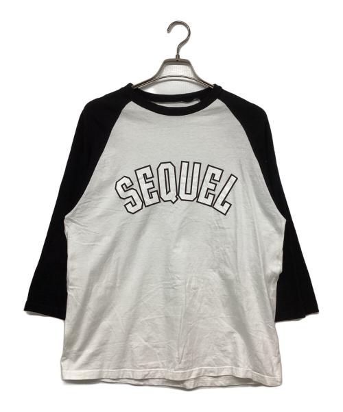SEQUEL（シークエル）SEQUEL (シークエル) ラグランカットソー ホワイト×ブラック サイズ:Sの古着・服飾アイテム