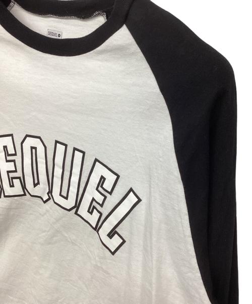 SEQUEL（シークエル）SEQUEL (シークエル) ラグランカットソー ホワイト×ブラック サイズ:Sの古着・服飾アイテム