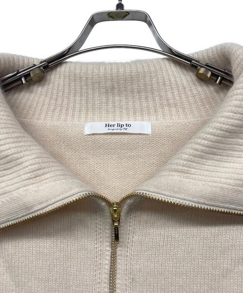 HER LIP TO（ハーリップトゥ）HER LIP TO (ハーリップトゥ) Big Collar Knit Top アイボリー サイズ:F 未使用品の古着・服飾アイテム