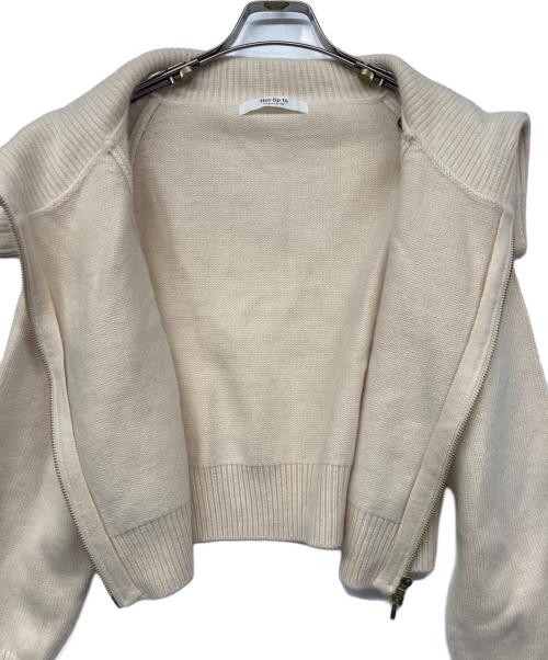 HER LIP TO（ハーリップトゥ）HER LIP TO (ハーリップトゥ) Big Collar Knit Top アイボリー サイズ:F 未使用品の古着・服飾アイテム