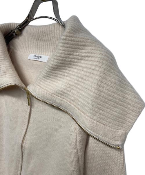 HER LIP TO（ハーリップトゥ）HER LIP TO (ハーリップトゥ) Big Collar Knit Top アイボリー サイズ:F 未使用品の古着・服飾アイテム