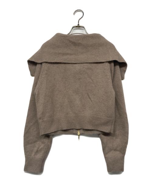 HER LIP TO（ハーリップトゥ）HER LIP TO (ハーリップトゥ) Big Collar Knit Top ベージュ サイズ:Fの古着・服飾アイテム