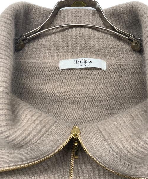 HER LIP TO（ハーリップトゥ）HER LIP TO (ハーリップトゥ) Big Collar Knit Top ベージュ サイズ:Fの古着・服飾アイテム