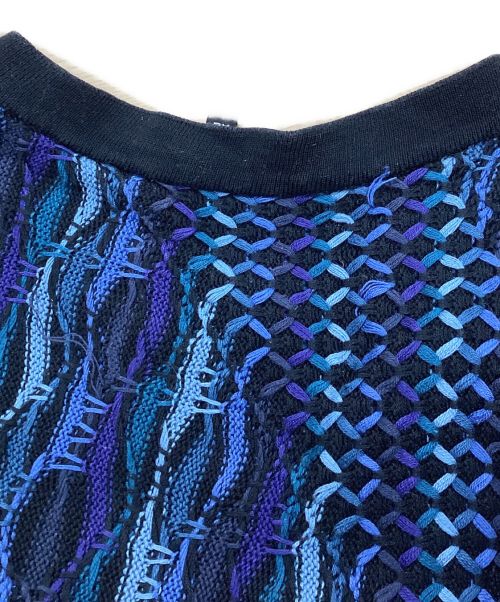 Coogi（クージー）Coogi (クージー) ロゴニット ブラック×ブルー サイズ:XLの古着・服飾アイテム