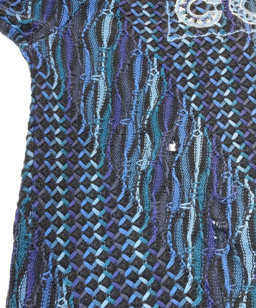 Coogi（クージー）Coogi (クージー) ロゴニット ブラック×ブルー サイズ:XLの古着・服飾アイテム