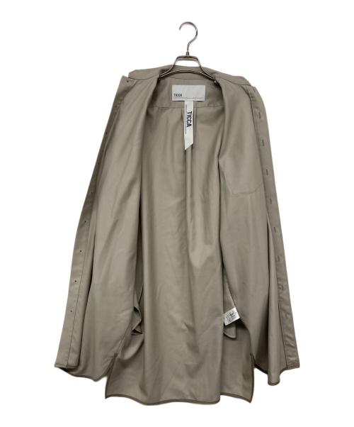 ticca（ティッカ）ticca (ティッカ) ウォッシャブルウールスタンドシャツワンピース ベージュ サイズ:Fの古着・服飾アイテム