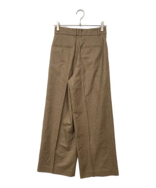 MACPHEE（マカフィー）MACPHEE (マカフィー) ウールナチュラルストレッチ タックワイドパンツ ブラウン サイズ:34の古着・服飾アイテム