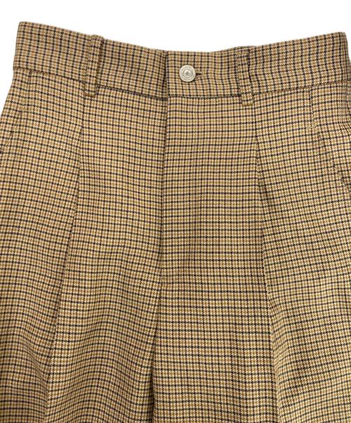 MACPHEE（マカフィー）MACPHEE (マカフィー) ウールナチュラルストレッチ タックワイドパンツ ブラウン サイズ:34の古着・服飾アイテム