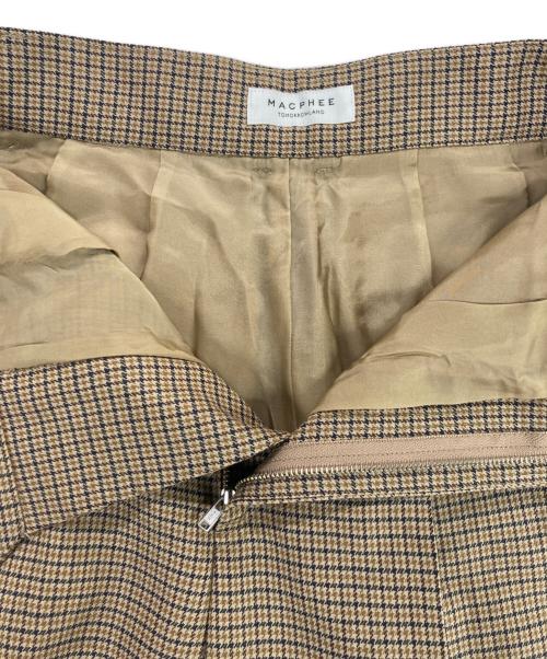 MACPHEE（マカフィー）MACPHEE (マカフィー) ウールナチュラルストレッチ タックワイドパンツ ブラウン サイズ:34の古着・服飾アイテム