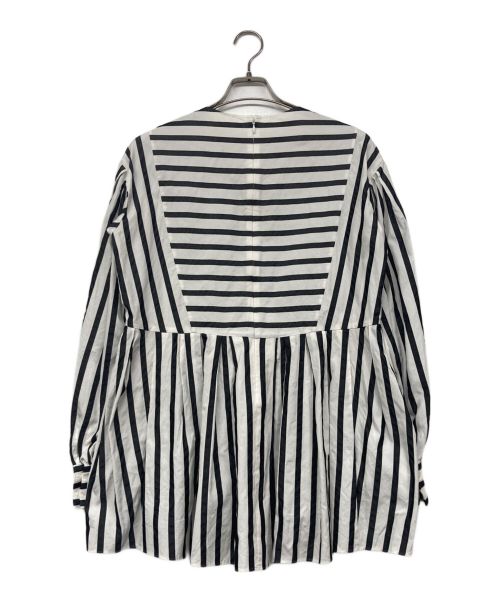 CYCLAS（シクラス）CYCLAS (シクラス) 長袖ブラウス ホワイト×ブラック サイズ:36の古着・服飾アイテム