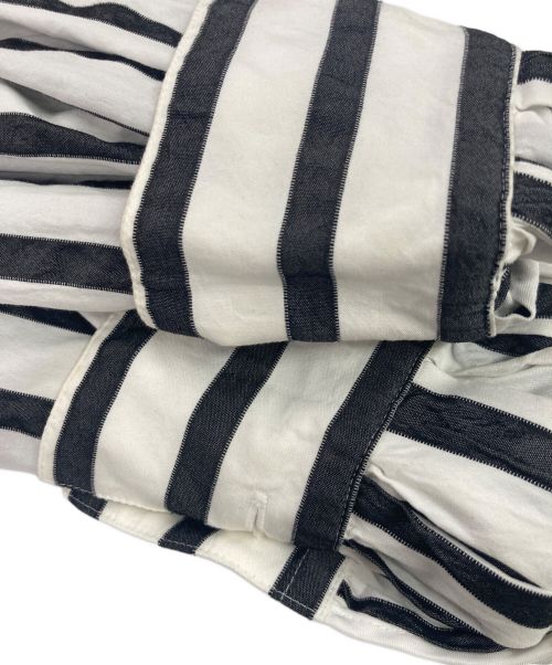 CYCLAS（シクラス）CYCLAS (シクラス) 長袖ブラウス ホワイト×ブラック サイズ:36の古着・服飾アイテム