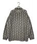 PRADA (プラダ) 総柄襟付きニットカーディガン ホワイト×ブラック サイズ:38：46000円