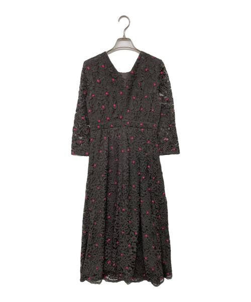 Diagram（ダイアグラム）Diagram (ダイアグラム) 花柄レースワンピース グレー サイズ:36の古着・服飾アイテム