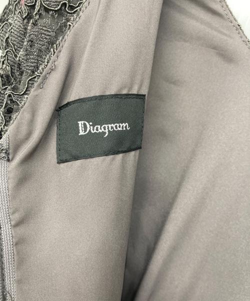 Diagram（ダイアグラム）Diagram (ダイアグラム) 花柄レースワンピース グレー サイズ:36の古着・服飾アイテム