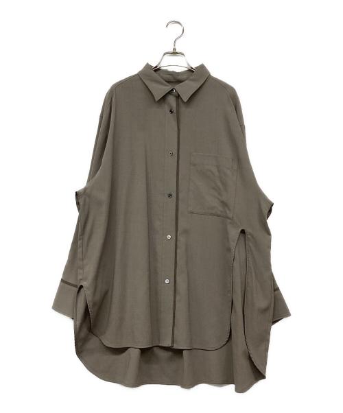 PRANK PROJECT（プランクプロジェクト）PRANK PROJECT (プランクプロジェクト) Worsted Asymmetry Slit Over Shirt/ウーステッドアシメスリットオーバーシャツ ベージュ サイズ:FREEの古着・服飾アイテム