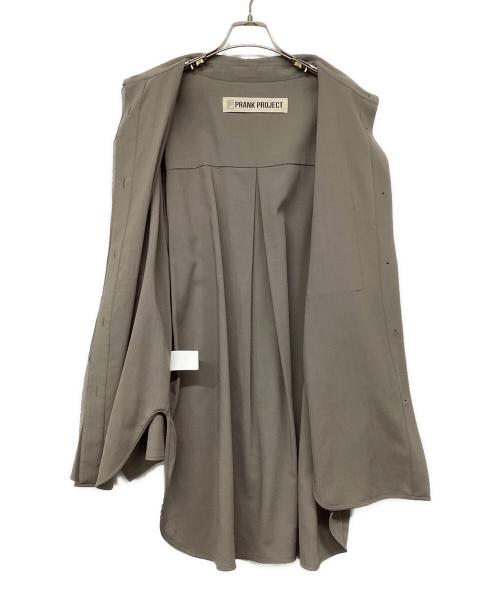 PRANK PROJECT（プランクプロジェクト）PRANK PROJECT (プランクプロジェクト) Worsted Asymmetry Slit Over Shirt/ウーステッドアシメスリットオーバーシャツ ベージュ サイズ:FREEの古着・服飾アイテム