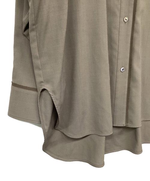 PRANK PROJECT（プランクプロジェクト）PRANK PROJECT (プランクプロジェクト) Worsted Asymmetry Slit Over Shirt/ウーステッドアシメスリットオーバーシャツ ベージュ サイズ:FREEの古着・服飾アイテム