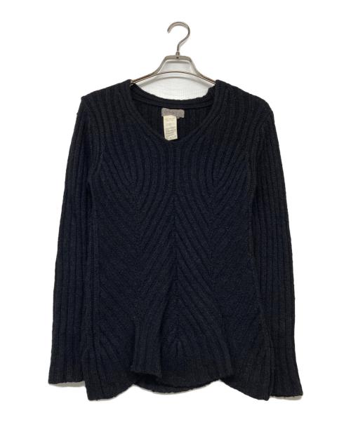 YOHJI YAMAMOTO（ヨウジヤマモト）YOHJI YAMAMOTO (ヨウジヤマモト) デザインニット ネイビー サイズ:Lの古着・服飾アイテム