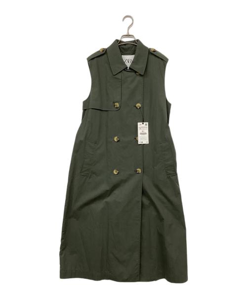 ZARA（ザラ）ZARA (ザラ) ロング ベルト ベストワンピース カーキ サイズ:S 未使用品の古着・服飾アイテム