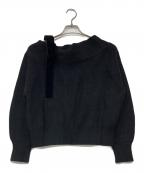 Mystradaマイストラーダ）の古着「ベロアリボンオフショルニット」｜ブラック