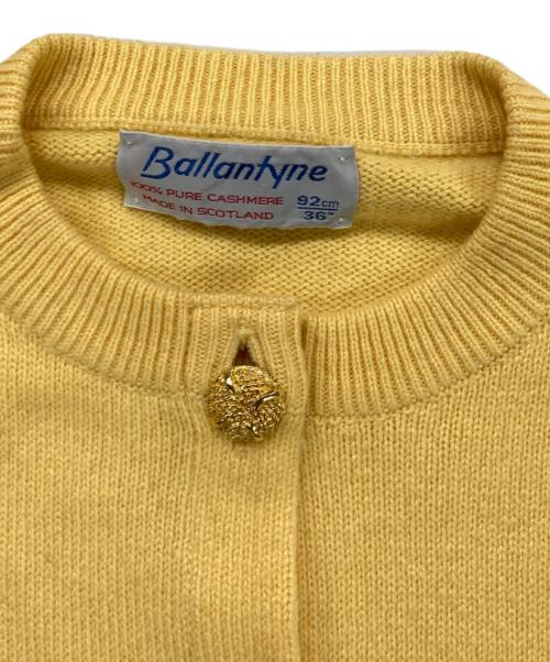 BALLANTYNE（バランタイン）BALLANTYNE (バランタイン) 丸首カシミヤカーディガン イエロー サイズ:36の古着・服飾アイテム
