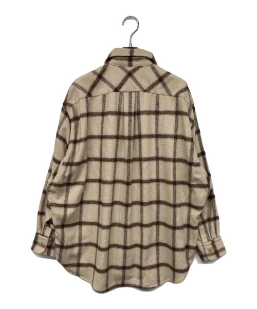 son of the cheese（（サノバチーズ））SON OF THE CHEESE (（サノバチーズ）) SHAGGY CHECK SHIRT/シャギーチェックシャツ ベージュ サイズ:Ｍの古着・服飾アイテム