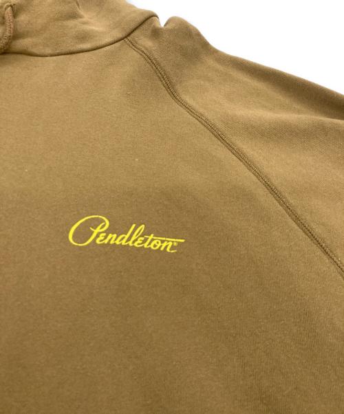 PENDLETON（ペンドルトン）PENDLETON (ペンドルトン) ラグランバックプリントスウェットフーディ ブラウン サイズ:Lの古着・服飾アイテム