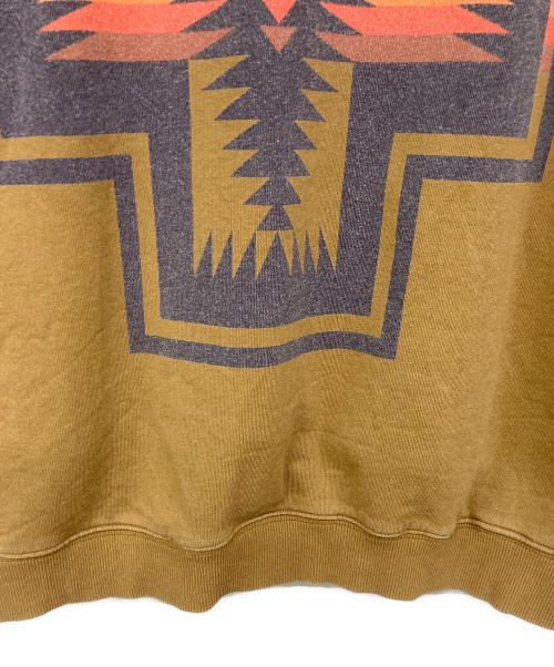 PENDLETON（ペンドルトン）PENDLETON (ペンドルトン) ラグランバックプリントスウェットフーディ ブラウン サイズ:Lの古着・服飾アイテム