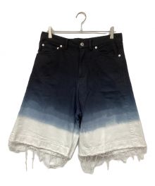 MAHITO MOTOYOSHI（マヒト モトヨシ）の古着「GRADATION DENIM SHORT PANTS」｜ブラック×ブルー