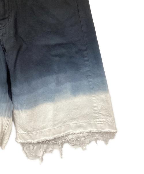 MAHITO MOTOYOSHI（マヒト モトヨシ）MAHITO MOTOYOSHI (マヒト モトヨシ) GRADATION DENIM SHORT PANTS ブラック×ブルー サイズ:L 未使用品の古着・服飾アイテム