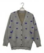 ADER errorアーダーエラー）の古着「フラワーパターン ニットカーディガン 花柄」｜グレー
