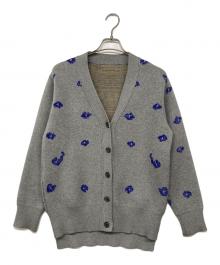 ADER error（アーダーエラー）の古着「フラワーパターン ニットカーディガン 花柄」｜グレー