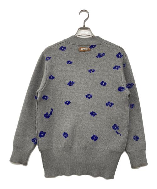 ADER error（アーダーエラー）ADER error (アーダーエラー) フラワーパターン ニットカーディガン 花柄 グレー サイズ:2の古着・服飾アイテム