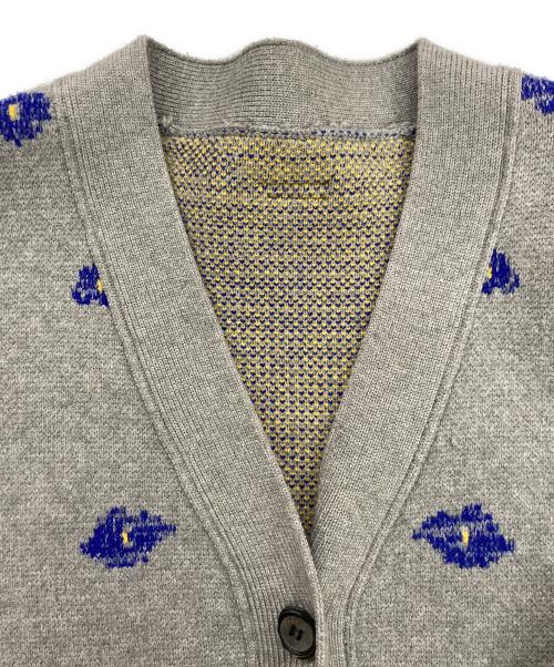ADER error（アーダーエラー）ADER error (アーダーエラー) フラワーパターン ニットカーディガン 花柄 グレー サイズ:2の古着・服飾アイテム
