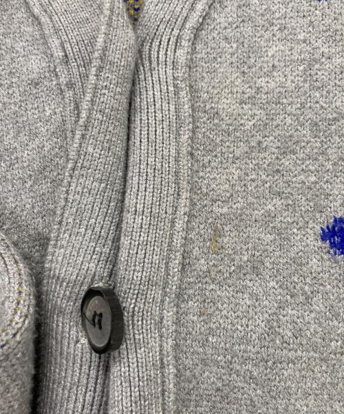 ADER error（アーダーエラー）ADER error (アーダーエラー) フラワーパターン ニットカーディガン 花柄 グレー サイズ:2の古着・服飾アイテム