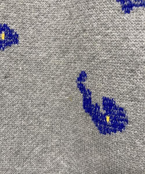 ADER error（アーダーエラー）ADER error (アーダーエラー) フラワーパターン ニットカーディガン 花柄 グレー サイズ:2の古着・服飾アイテム