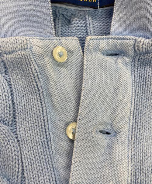 POLO RALPH LAUREN（ポロ・ラルフローレン）POLO RALPH LAUREN (ポロ・ラルフローレン) ケーブルニットポロワンピース スカイブルー サイズ:Mの古着・服飾アイテム