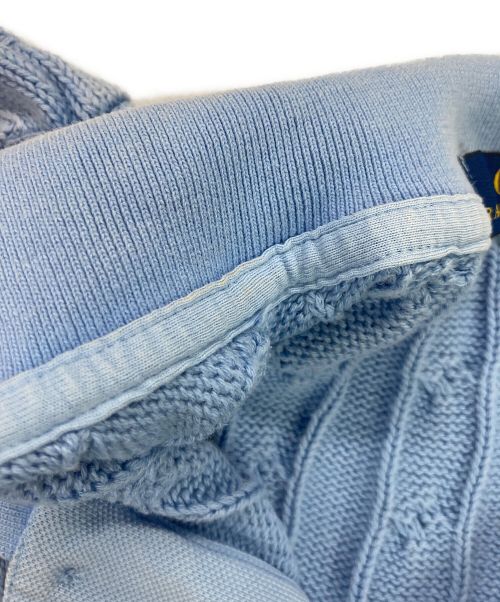 POLO RALPH LAUREN（ポロ・ラルフローレン）POLO RALPH LAUREN (ポロ・ラルフローレン) ケーブルニットポロワンピース スカイブルー サイズ:Mの古着・服飾アイテム