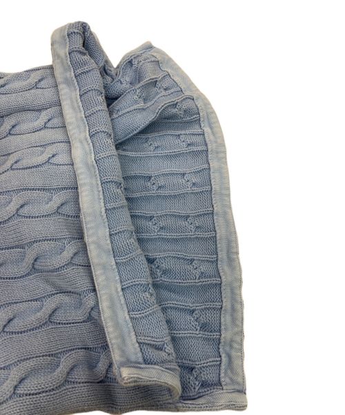 POLO RALPH LAUREN（ポロ・ラルフローレン）POLO RALPH LAUREN (ポロ・ラルフローレン) ケーブルニットポロワンピース スカイブルー サイズ:Mの古着・服飾アイテム