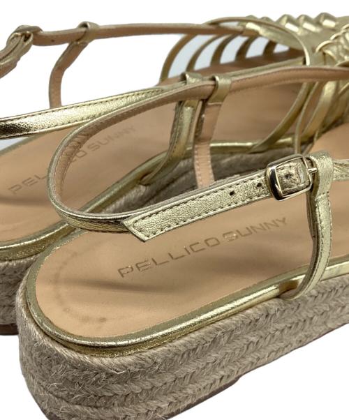 PELLICO SUNNY（ペリーコサニー）PELLICO SUNNY (ペリーコサニー) ウェッジソールサンダル ゴールド サイズ:38の古着・服飾アイテム