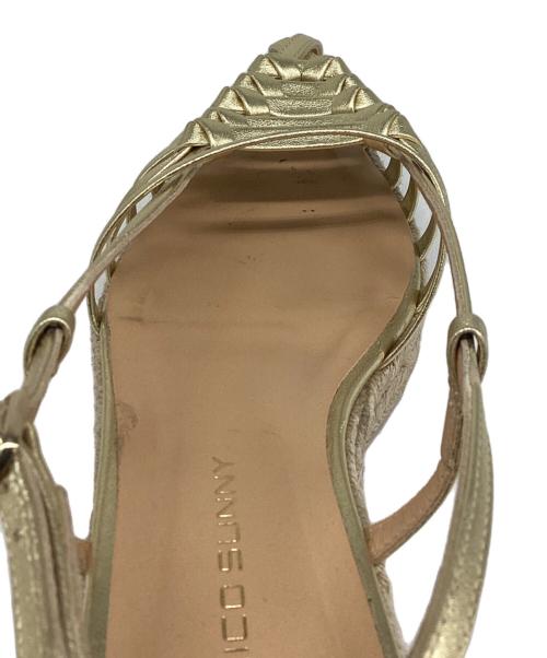 PELLICO SUNNY（ペリーコサニー）PELLICO SUNNY (ペリーコサニー) ウェッジソールサンダル ゴールド サイズ:38の古着・服飾アイテム