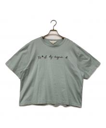 To b. by agnes b.（トゥービー バイ アニエスベー）の古着「ロゴビッグシルエットプリントTシャツ」｜グリーン