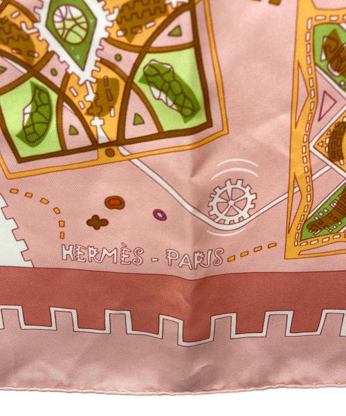 HERMES（エルメス）HERMES (エルメス) シルクスカーフ/カレ90 ピンクの古着・服飾アイテム