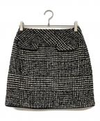 HER LIP TOハーリップトゥ）の古着「Hemingway Check Tweed Skirt」｜ホワイト×ブラック