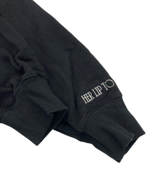 HER LIP TO（ハーリップトゥ）HER LIP TO (ハーリップトゥ) HLT Lounge Drawstring Hoodie ブラック サイズ:Fの古着・服飾アイテム