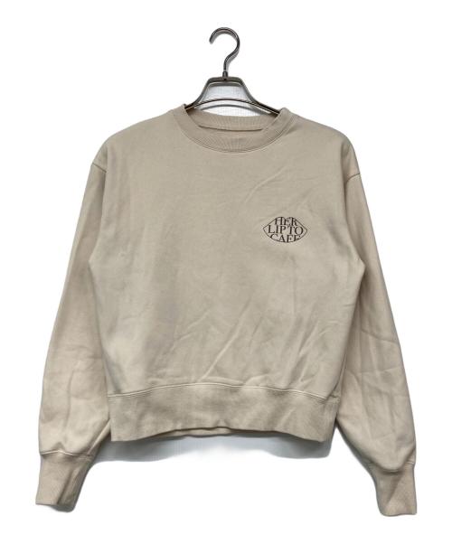 HER LIP TO（ハーリップトゥ）HER LIP TO (ハーリップトゥ) HLT CAFE Sweat ベージュ サイズ:Ｍの古着・服飾アイテム