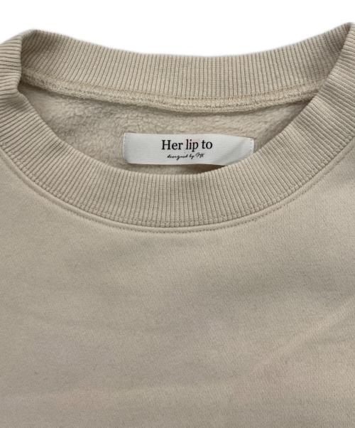 HER LIP TO（ハーリップトゥ）HER LIP TO (ハーリップトゥ) HLT CAFE Sweat ベージュ サイズ:Ｍの古着・服飾アイテム