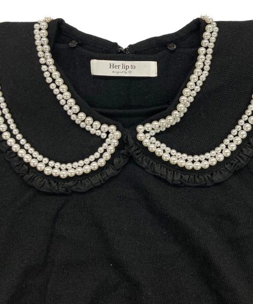 HER LIP TO（ハーリップトゥ）HER LIP TO (ハーリップトゥ) Rodin Pearl Knit Pullover ブラック サイズ:Sの古着・服飾アイテム